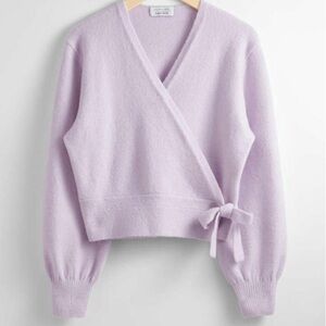 & Other Stories Side Tie Wrap Lilac Sweater